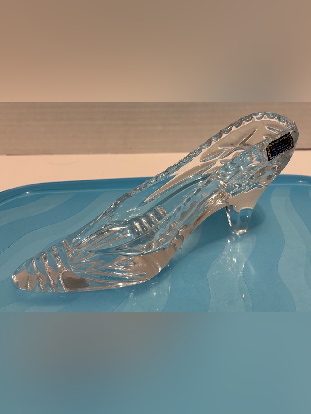 Vintage Bleikristall 24% Lead Crystal Glass Slipper Shoe Made In West Germany